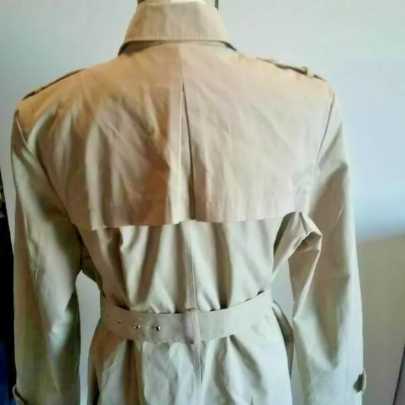 Kenneth Cole Reaction WomensTrench Coat Beige Belted Shoulder Strap Plus XXL - Picture 2 of 8
